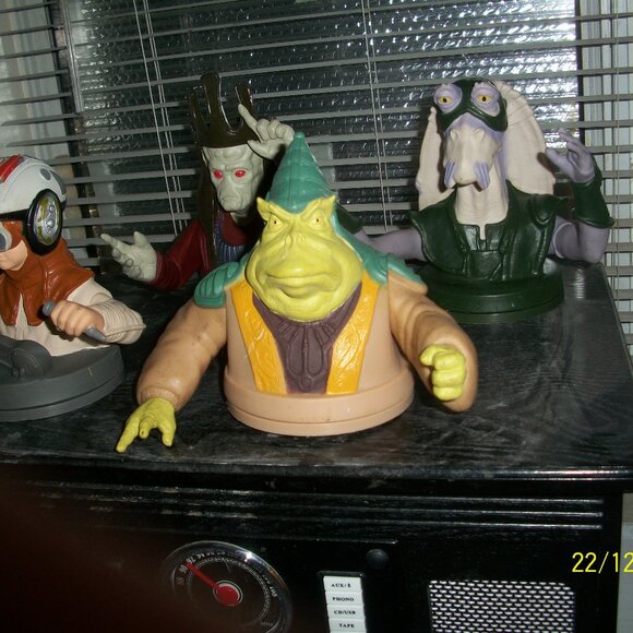 4 7-11? Star Wars Phantom Menace Figural Action Cup Lids-No Cups - Picture 2 of 2